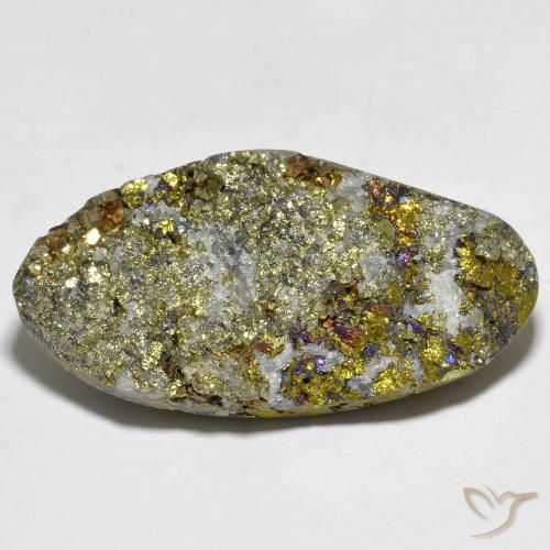 56.79ct Naturale Multicolore Pirite Arcobaleno, Taglio a fantasia, Opaco