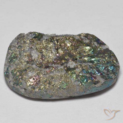 Pirite Arcobaleno Multicolore naturale da 43.56 ct, Taglio a fantasia, Opaco