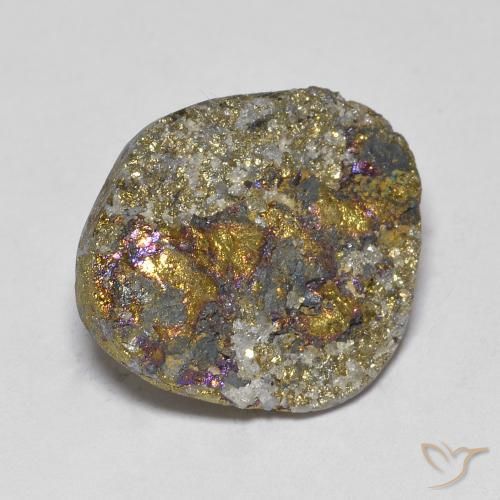 Pirite Arcobaleno Multicolore naturale da 13.36 ct, Taglio a fantasia, Opaco