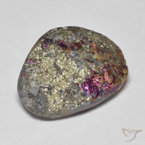 Pirite Arcobaleno Multicolore naturale da 17.60 ct, Taglio a fantasia, Opaco