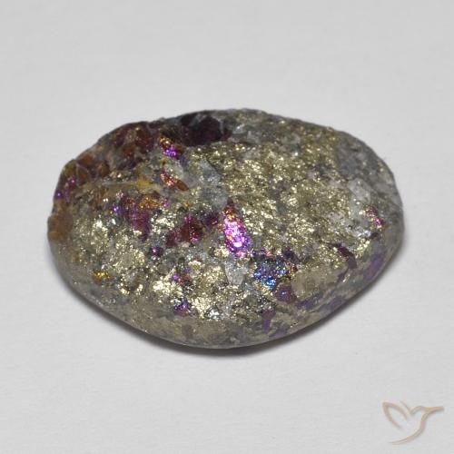 Pirite Arcobaleno Multicolore naturale da 17.60 ct, Taglio a fantasia, Opaco