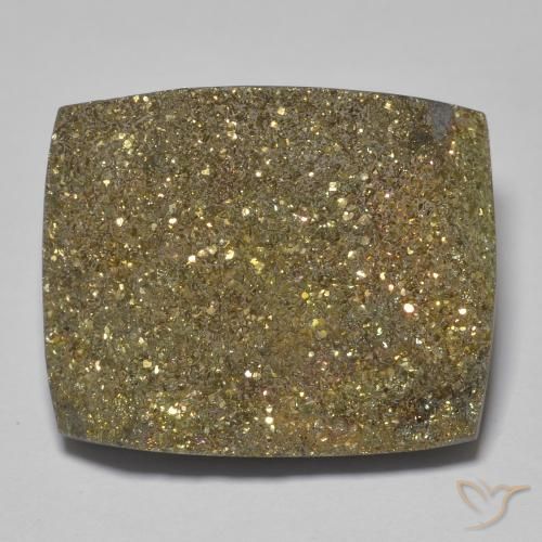 22.50ct Naturale Multicolore Pirite Arcobaleno, Taglio a baguette, Opaco