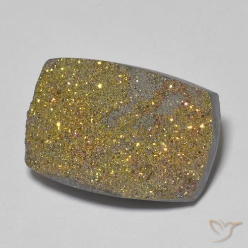 Pirite Arcobaleno Multicolore naturale da 12.24 ct, Taglio a baguette, Opaco