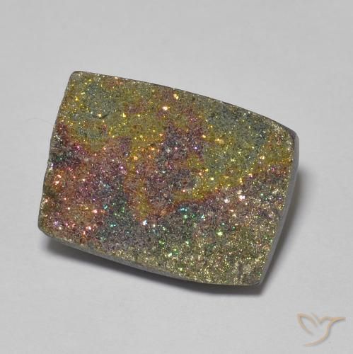 Pirite Arcobaleno Multicolore naturale da 6.51 ct, Taglio a baguette, Opaco