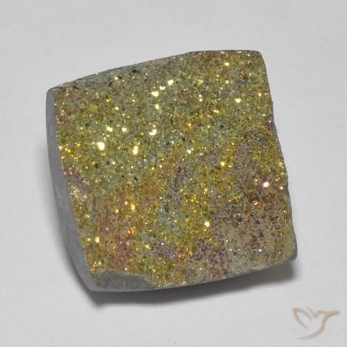 Pirite Arcobaleno Multicolore naturale da 6.15 ct, Quadrato, Opaco