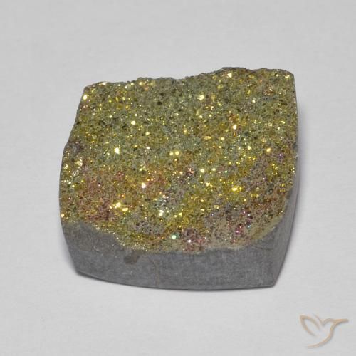 Pirite Arcobaleno Multicolore naturale da 6.15 ct, Quadrato, Opaco
