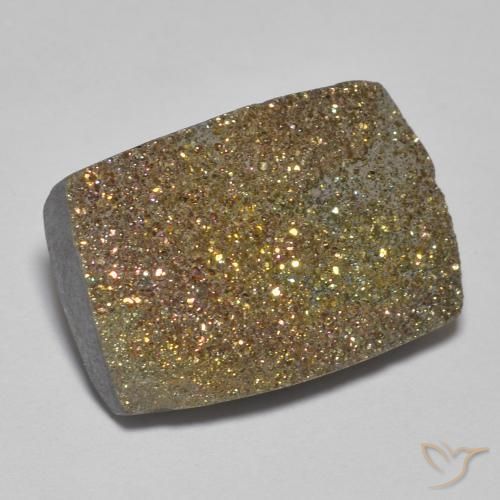 Pirite arcobaleno multicolore naturale da 11,29 ct, baguette, opaco