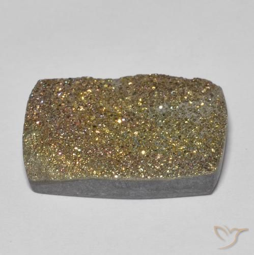 Pirite arcobaleno multicolore naturale da 11,29 ct, baguette, opaco