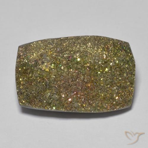 13.67ct Naturale Multicolore Pirite Arcobaleno, Taglio a baguette, Opaco