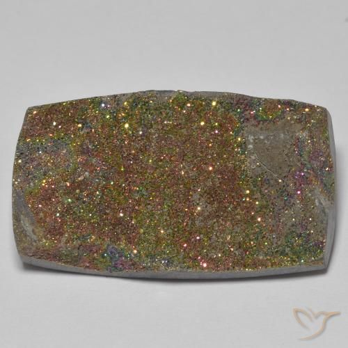 27.21ct Naturale Multicolore Pirite Arcobaleno, Taglio a baguette, Opaco