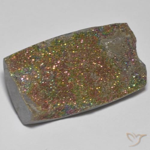 Pirite Arcobaleno Multicolore naturale da 27.21 ct, Taglio a baguette, Opaco