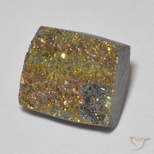 Pirite Arcobaleno Multicolore naturale da 5.14 ct, Quadrato, Opaco