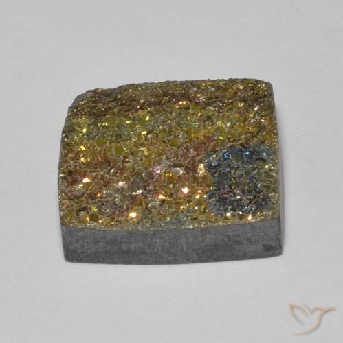 Pirite Arcobaleno Multicolore naturale da 5.14 ct, Quadrato, Opaco