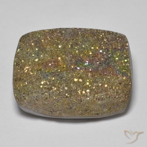 19.99ct Naturale Multicolore Pirite Arcobaleno, Taglio a baguette, Opaco