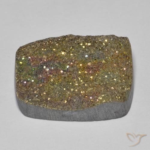 Pirite Arcobaleno Multicolore naturale da 19.99 ct, Taglio a baguette, Opaco