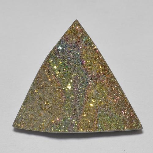 8.17ct Naturale Multicolore Pirite Arcobaleno, Taglio trillion, Opaco