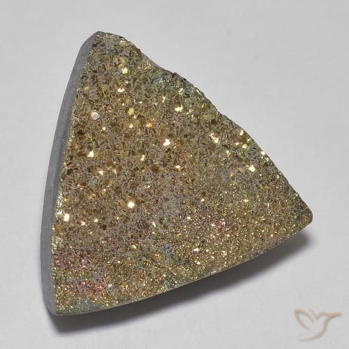 Pirite Arcobaleno Multicolore naturale da 12.22 ct, Taglio trillion, Opaco