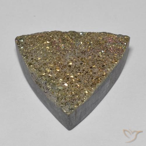 Pirite Arcobaleno Multicolore naturale da 12.22 ct, Taglio trillion, Opaco