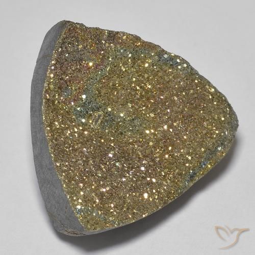 Pirite Arcobaleno Multicolore naturale da 16.94 ct, Taglio trillion, Opaco
