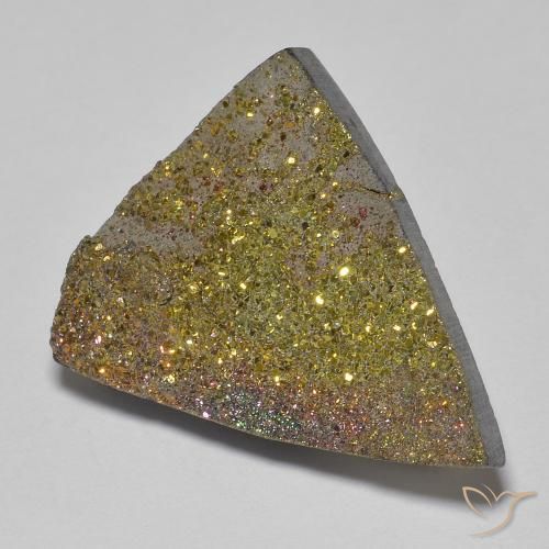 Pirite Arcobaleno Multicolore naturale da 13.27 ct, Taglio trillion, Opaco