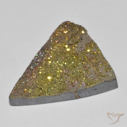 Pirite Arcobaleno Multicolore naturale da 13.27 ct, Taglio trillion, Opaco