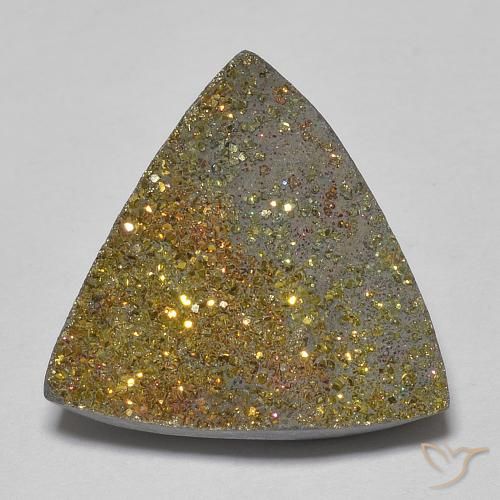 Pirite Arcobaleno Multicolore naturale da 6.78 ct, Taglio trillion, Opaco