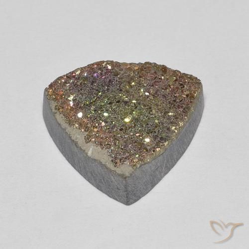 Pirite Arcobaleno Multicolore naturale da 4.47 ct, Taglio trillion, Opaco