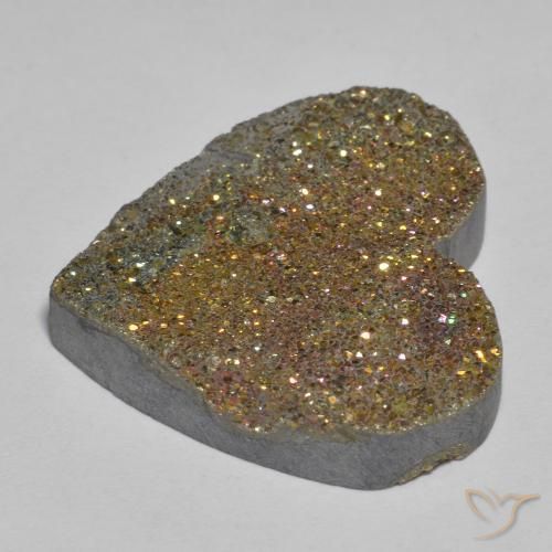 Pirite Arcobaleno Multicolore naturale da 23.12 ct, Cuore, Opaco