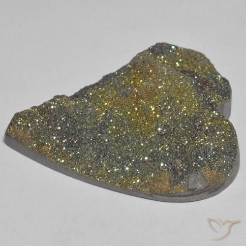 Pirite Arcobaleno Multicolore naturale da 37.39 ct, Cuore, Opaco