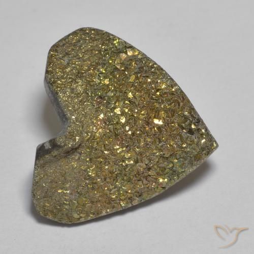 Pirite Arcobaleno Multicolore naturale da 12.01 ct, Cuore, Opaco