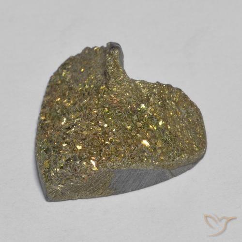 Pirite Arcobaleno Multicolore naturale da 12.01 ct, Cuore, Opaco