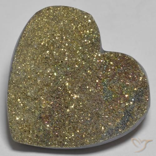 Pirite Arcobaleno Multicolore naturale da 29.66 ct, Cuore, Opaco