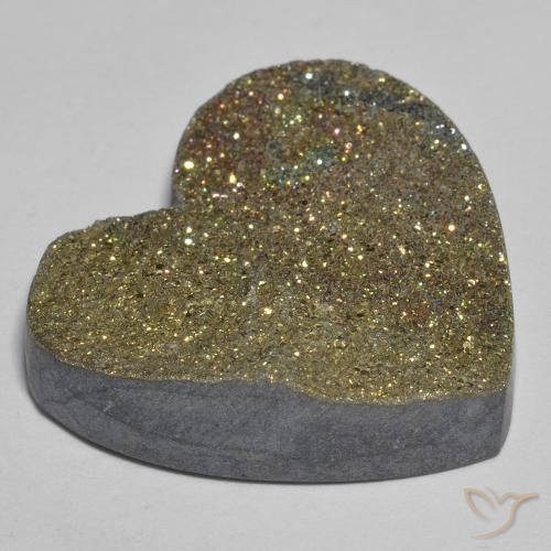 Pirite Arcobaleno Multicolore naturale da 29.66 ct, Cuore, Opaco