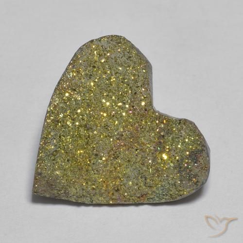 Pirite Arcobaleno Multicolore naturale da 9.00 ct, Cuore, Opaco