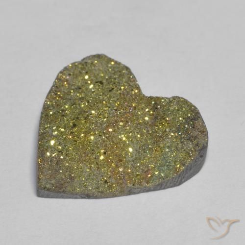 Pirite Arcobaleno Multicolore naturale da 9.00 ct, Cuore, Opaco
