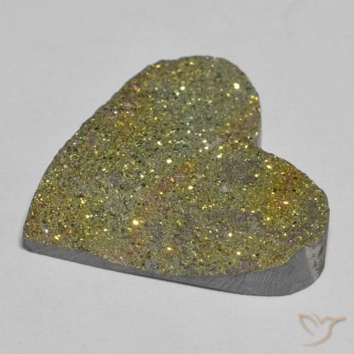 Pirite Arcobaleno Multicolore naturale da 18.98 ct, Cuore, Opaco