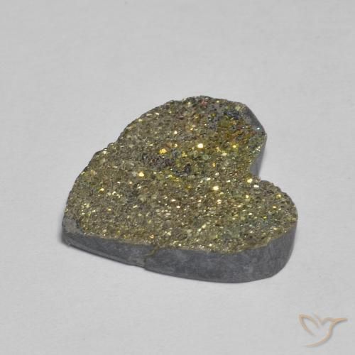 Pirite Arcobaleno Multicolore naturale da 6.09 ct, Cuore, Opaco