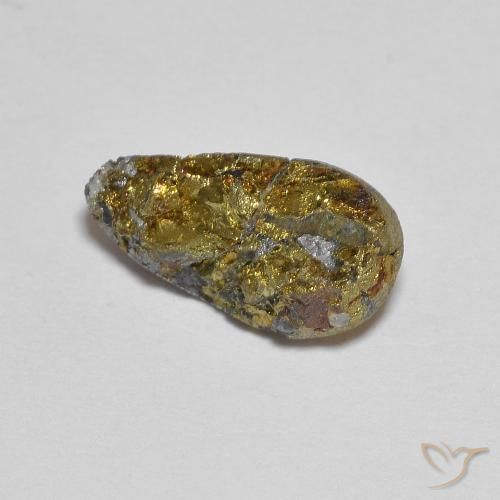 Pirite arcobaleno naturale multicolore da 4,97 ct, forma fantasia, opaco