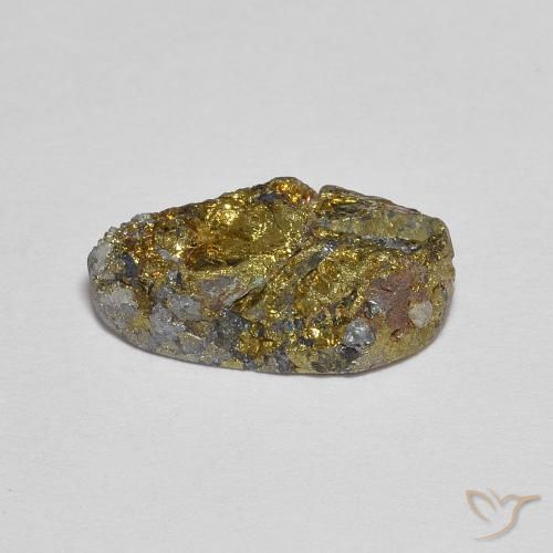 Pirite arcobaleno naturale multicolore da 4,97 ct, forma fantasia, opaco