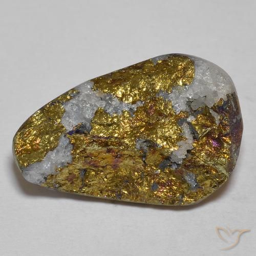 11.14ct Naturale Multicolore Pirite Arcobaleno, Taglio a fantasia, Opaco