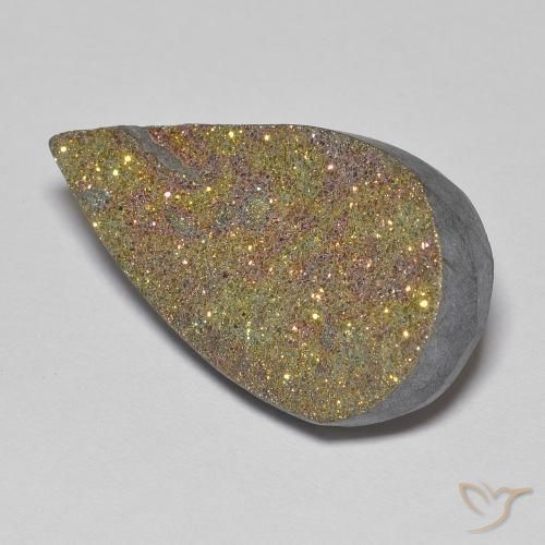 Pirite Arcobaleno Multicolore naturale da 11.21 ct, Forma a pera, Opaco