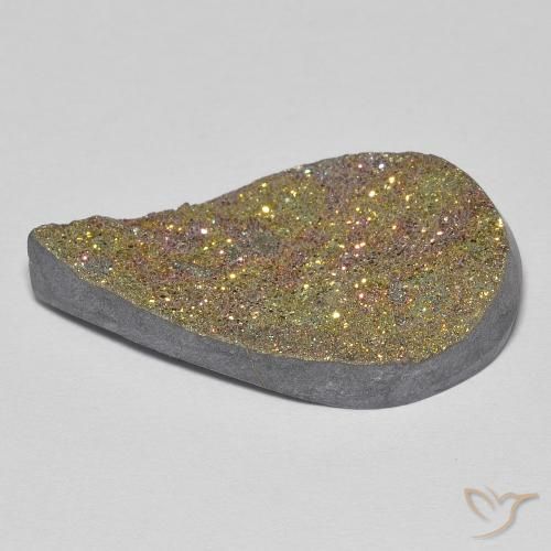 Pirite Arcobaleno Multicolore naturale da 11.21 ct, Forma a pera, Opaco