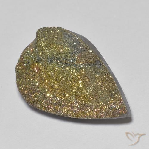 Pirite Arcobaleno Multicolore naturale da 13.19 ct, Forma a pera, Opaco