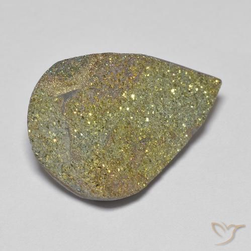 Pirite Arcobaleno Multicolore naturale da 10.42 ct, Forma a pera, Opaco