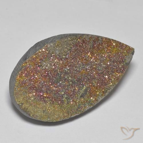 Pirite Arcobaleno Multicolore naturale da 24.25 ct, Forma a pera, Opaco