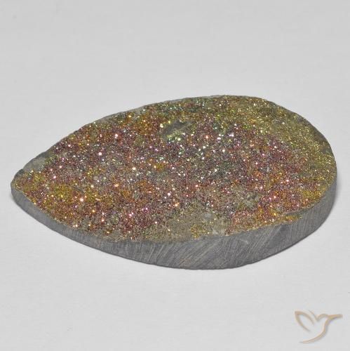Pirite Arcobaleno Multicolore naturale da 24.25 ct, Forma a pera, Opaco