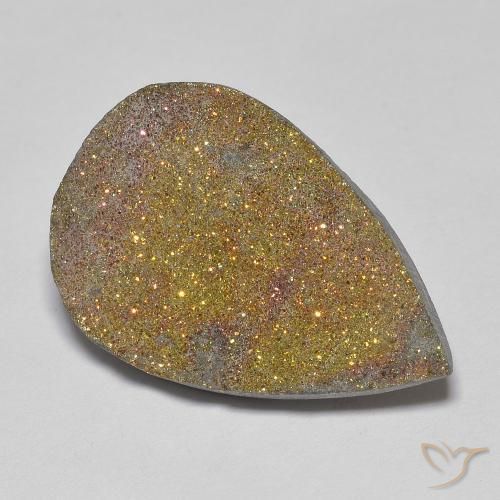Pirite Arcobaleno Multicolore naturale da 13.57 ct, Forma a pera, Opaco
