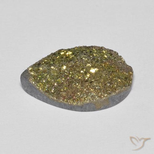 Pirite Arcobaleno Multicolore naturale da 4.77 ct, Forma a pera, Opaco