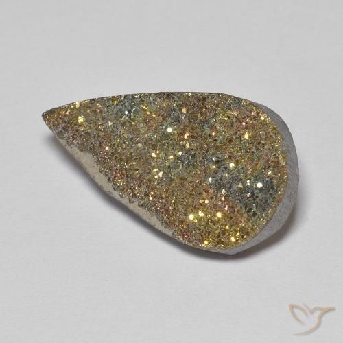 Pirite Arcobaleno Multicolore naturale da 8.68 ct, Forma a pera, Opaco