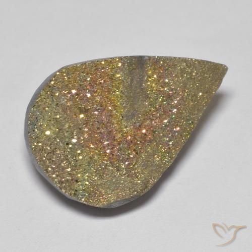 Pirite Arcobaleno Multicolore naturale da 14.54 ct, Forma a pera, Opaco